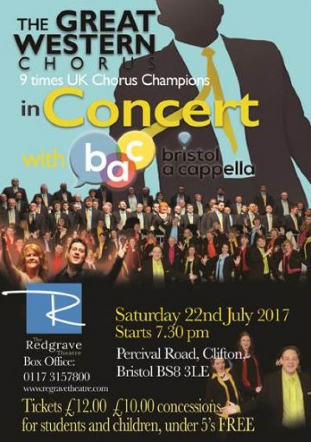 The Great Western Chorus & Bristol A Cappella at The Redgrave Theatre in Bristol on 22 July 2017