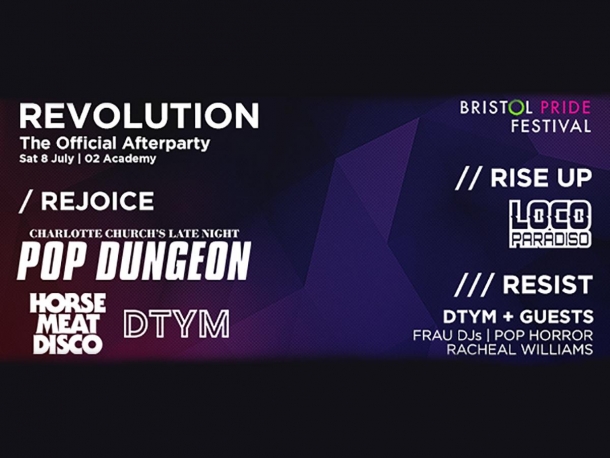 Revolution Bristol Pride Afterparty at O2 Academy in Bristol on 8 July 2017