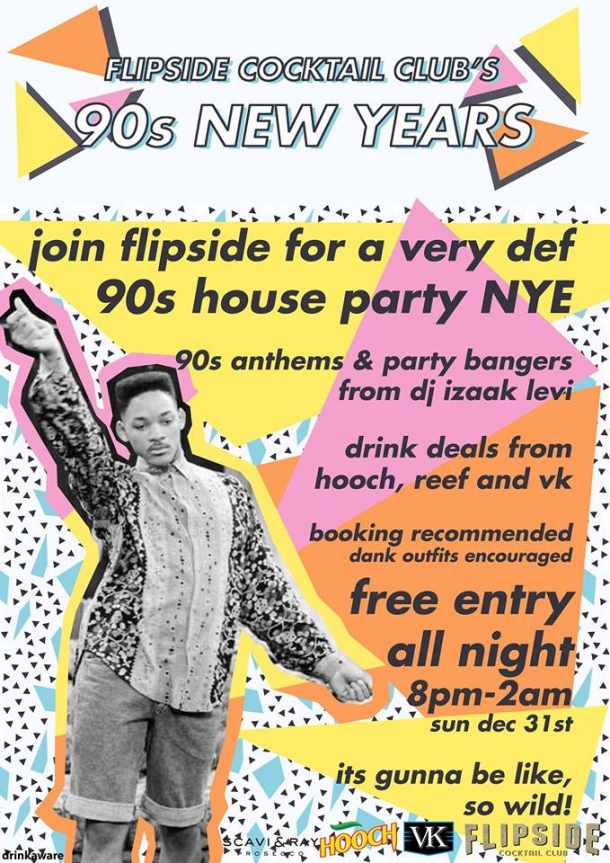 90s New Years Eve Party at Flipside Cocktail Club in Bristol