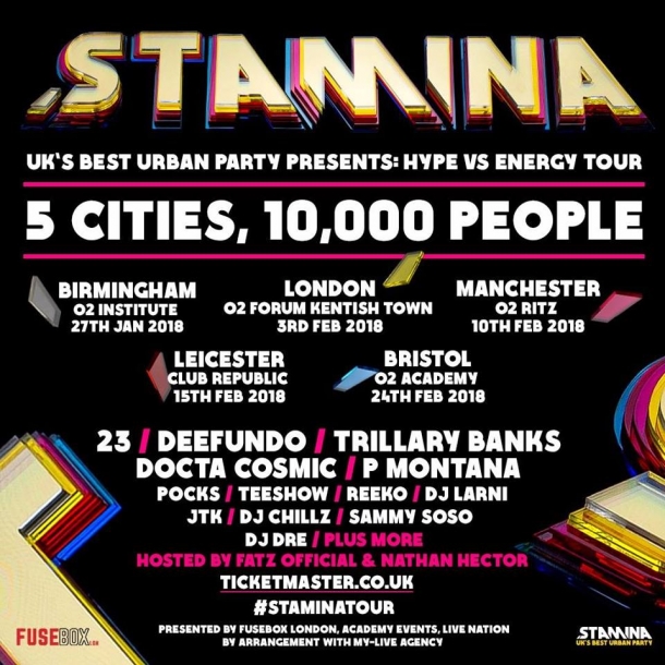 Stamina Hype vs Energy tour at Bristol's O2 Academy on Saturday 24th February 2018