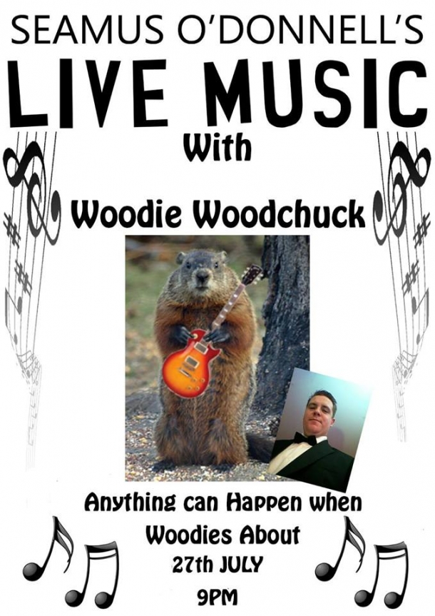 Live Music with Woody Woodchuck at Seamus O'Donnel's on Thursday 8th February 2018