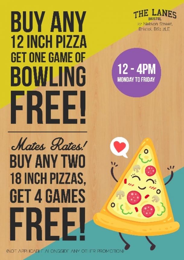 Lunchtime Deals every day at The Lanes Bristol in June 2018