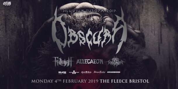 Obscura + Fallujah + Allegaeon + First Fragment at The Fleece on Monday 4 February 2019