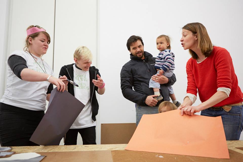 Family workshop: Production Playground, with artist Michael Beutler during Open Studios 2016.