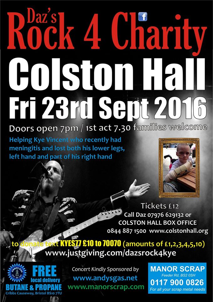 Rock 4 Charity at Bristol's Colston Hall - Friday 23 September 2016