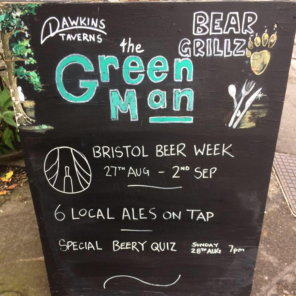 The best Burger and Pint at the Green Man pub in Bristol