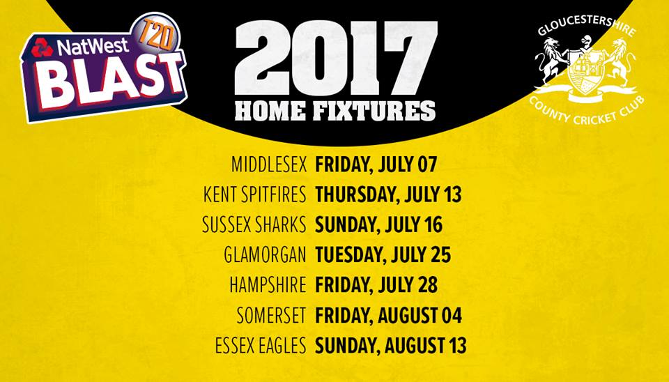 Gloucestershire Cricket - T20 Blast Fixtures 2017