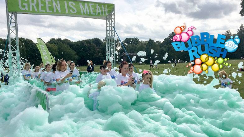 Children's Hospice South West Bubble Rush in Bristol on Saturday 2 September 2017