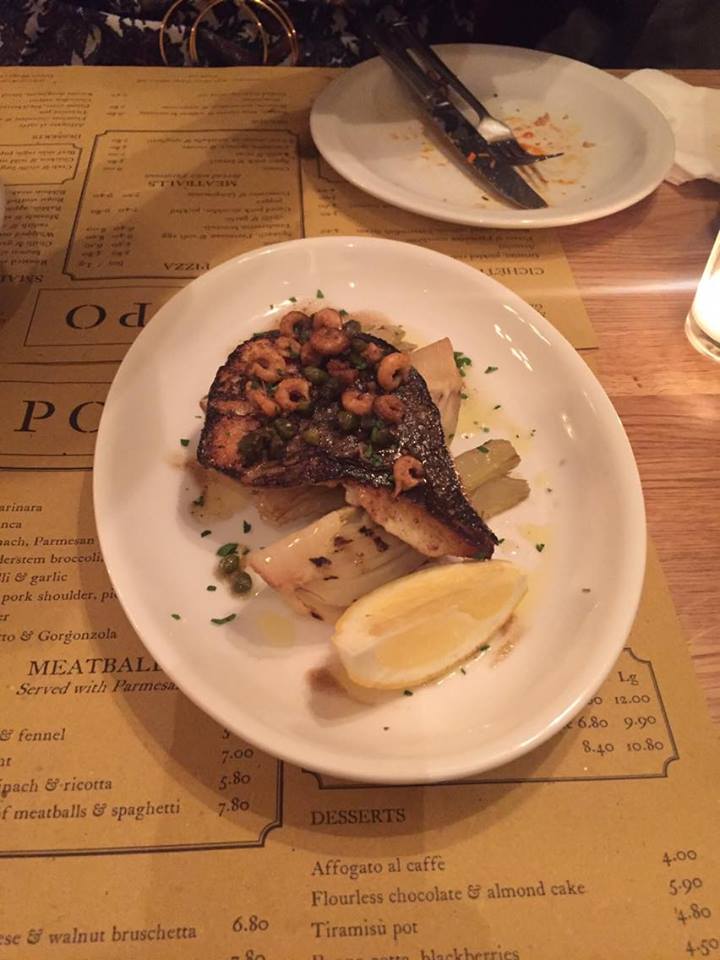 Roasted sea bream, grilled fennel, brown shrimp & capers - Polpo