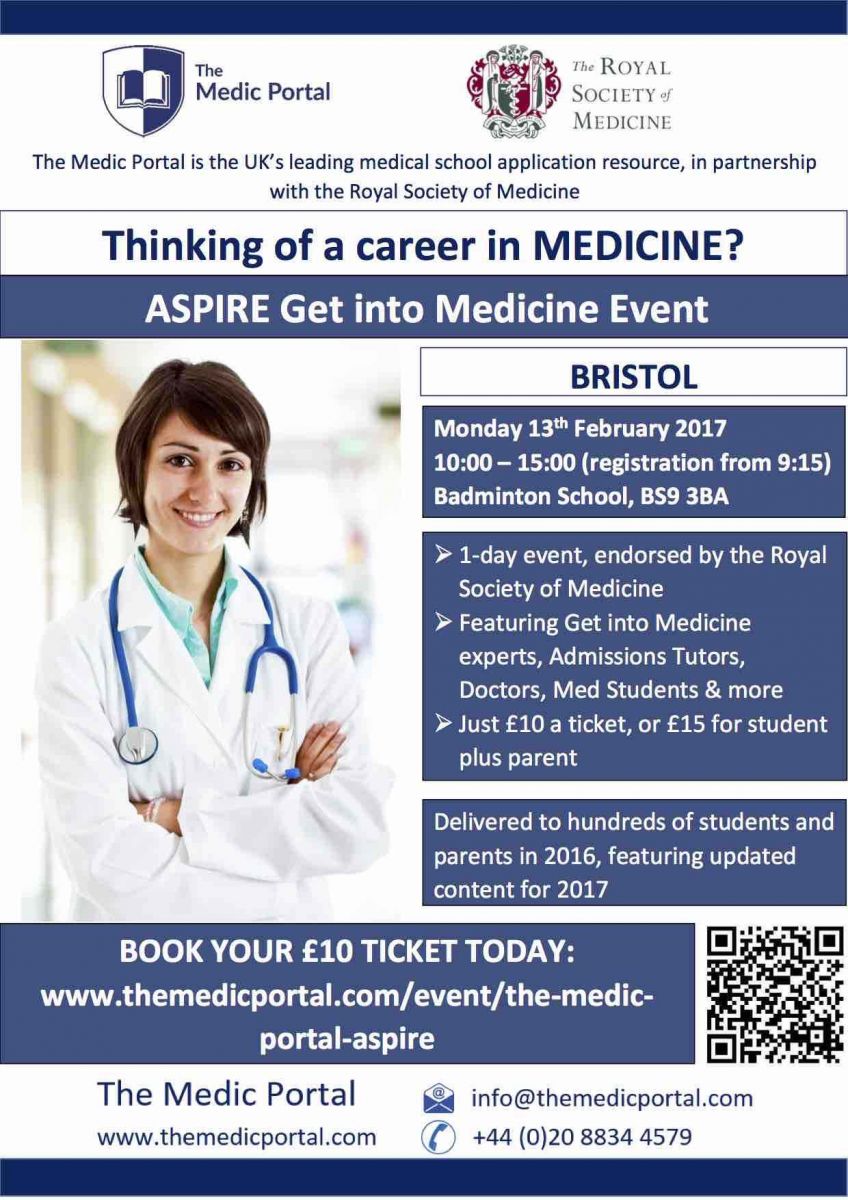 Aspire's Get into Medicine event at Badminton School in Bristol 