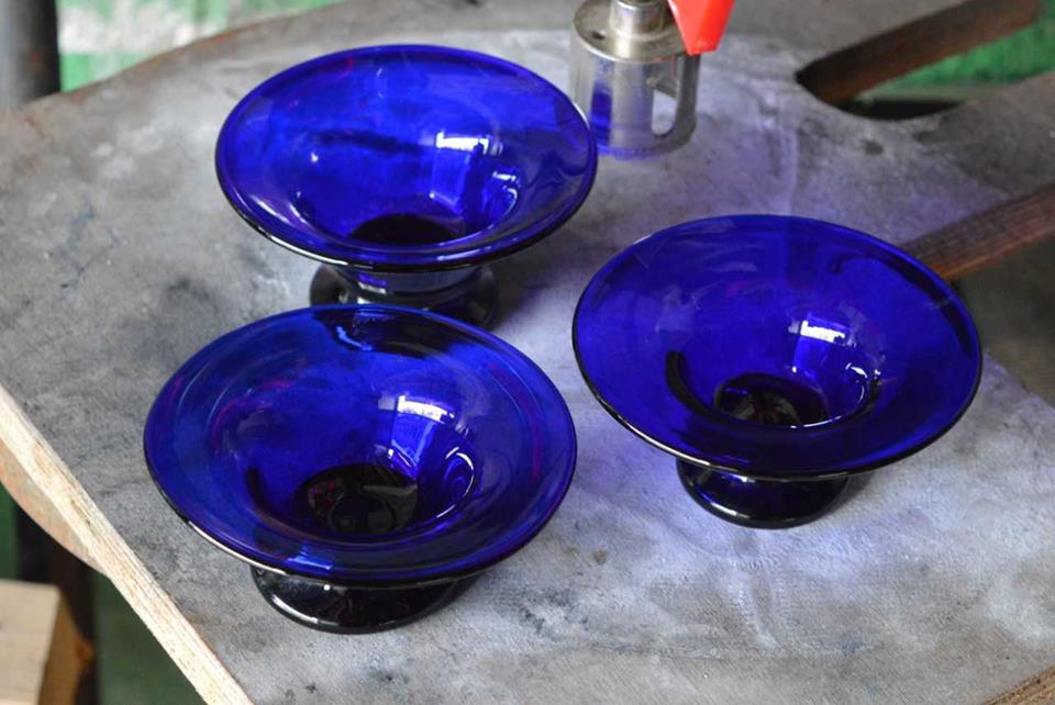 Bristol Blue Glass Tea Light Holders