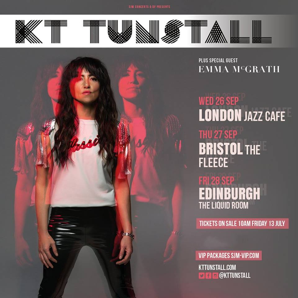 KT Tunstall's September 2018 tour dates.