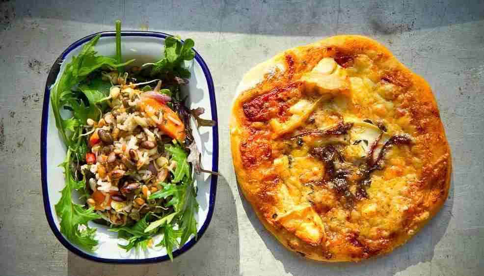 Pizza and Salad at The Folk House Cafe in Bristol