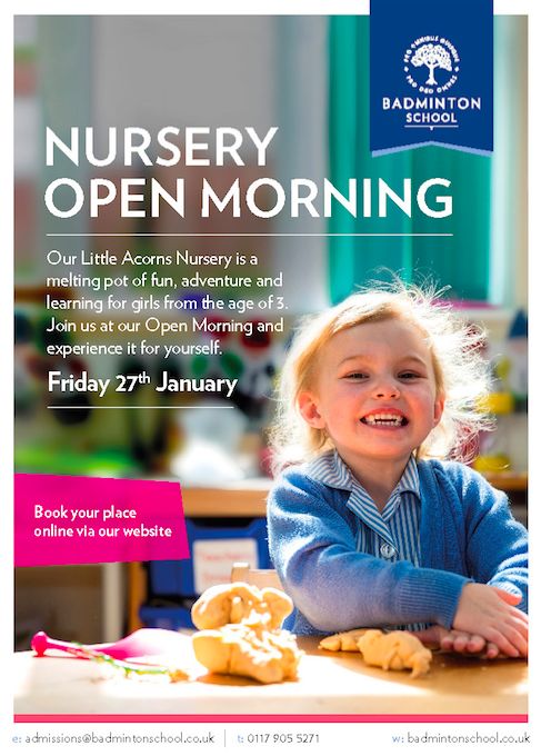 Badminton School Nursery Open Day - Friday 27th January 2016