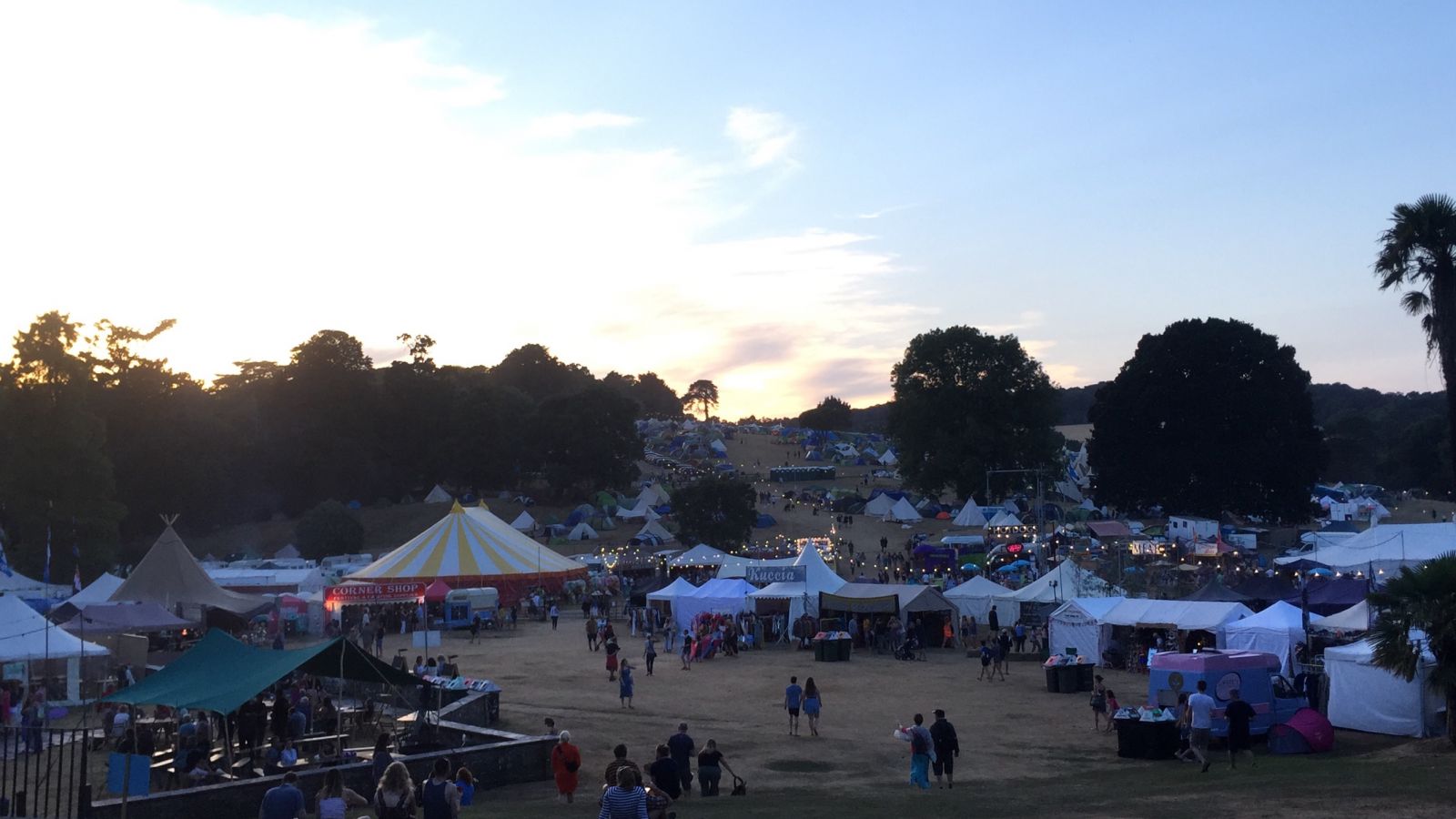 The sun goes down over the beautiful Port Eliot site in St Germans, Cornwall.