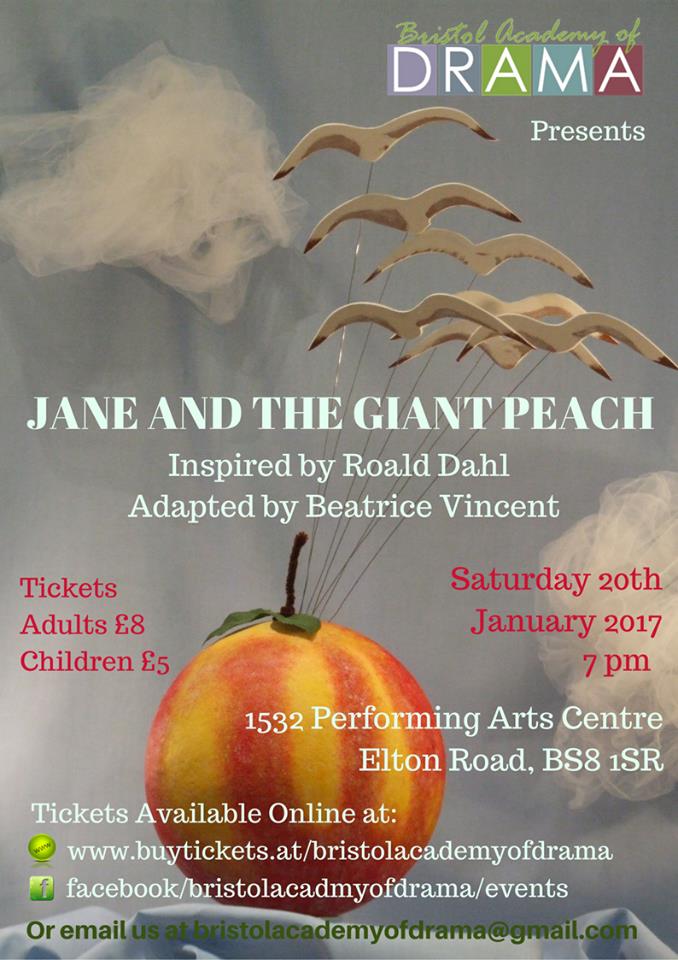 Jane and the Giant Peach is a stage adaptation of the Roald Dahl classic James and the Giant Peach.