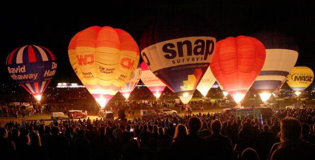Night Glow at the Bristol International Balloon Fiesta 