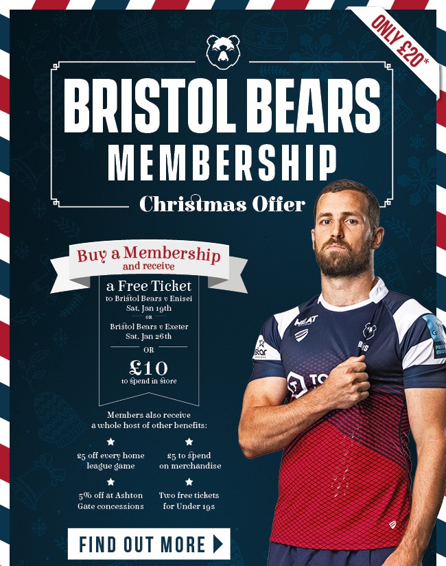 Bristol Bears Christmas membership offer.