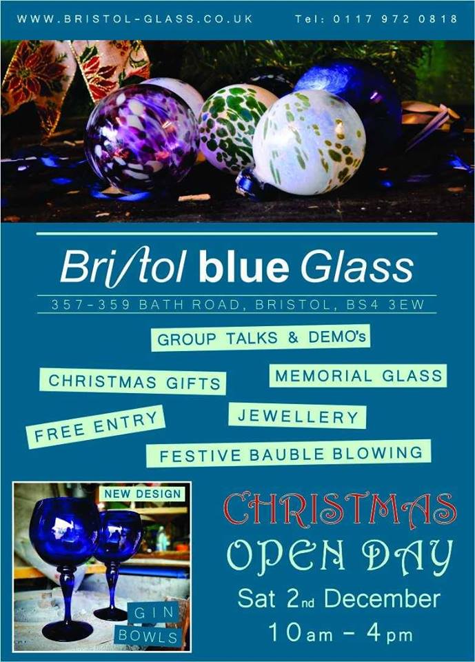 Bristol Blue Glass is hosting their own Christmas Open Day on Saturday 2nd December