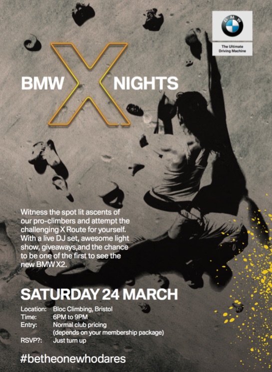 BMW X2 Nights at Bloc Climbing in Bristol