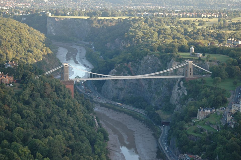 The Clifton Suspension Bridge from a Bristol Balloon !