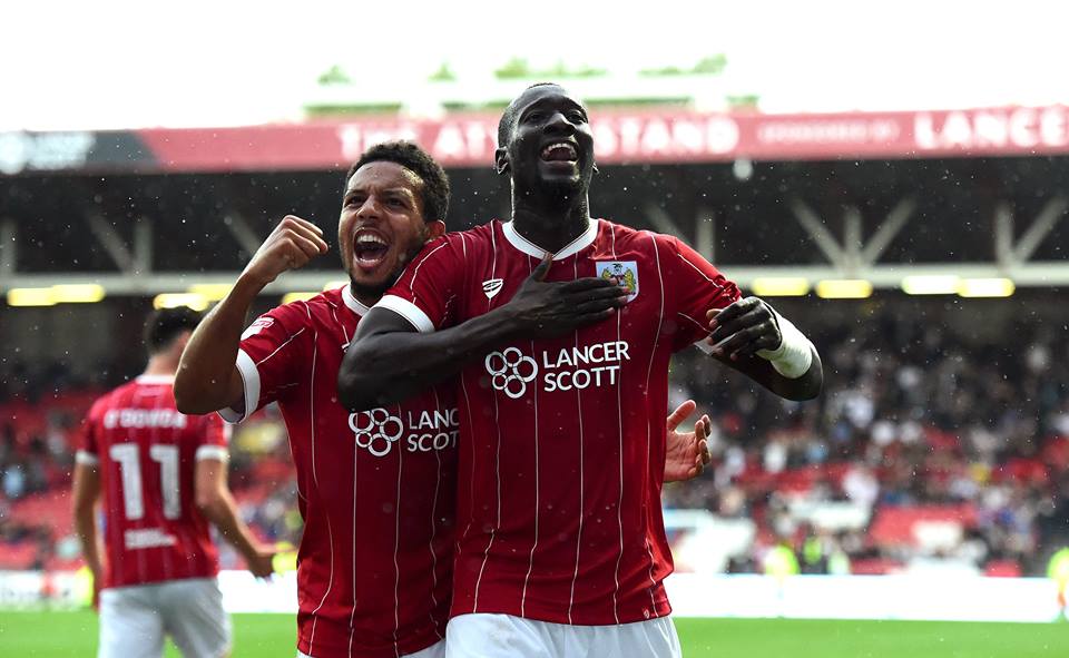 Bristol City celebrate scoring during their 4-1 home win over Derby County