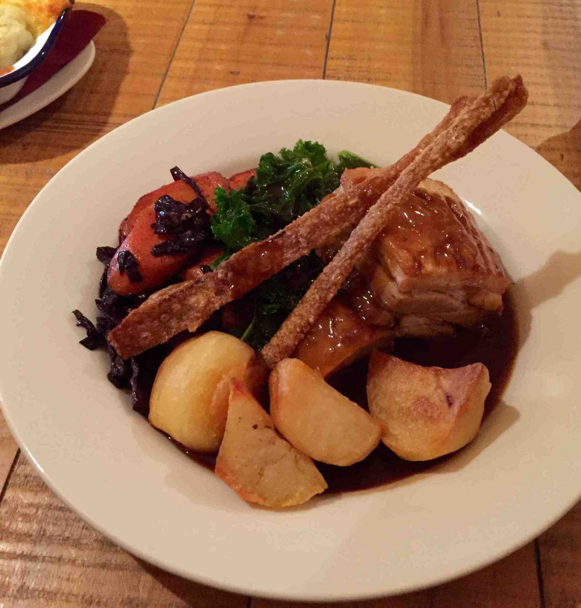 Roast Pork with outstanding Crackling at Clifton Wine Bar in Bristol