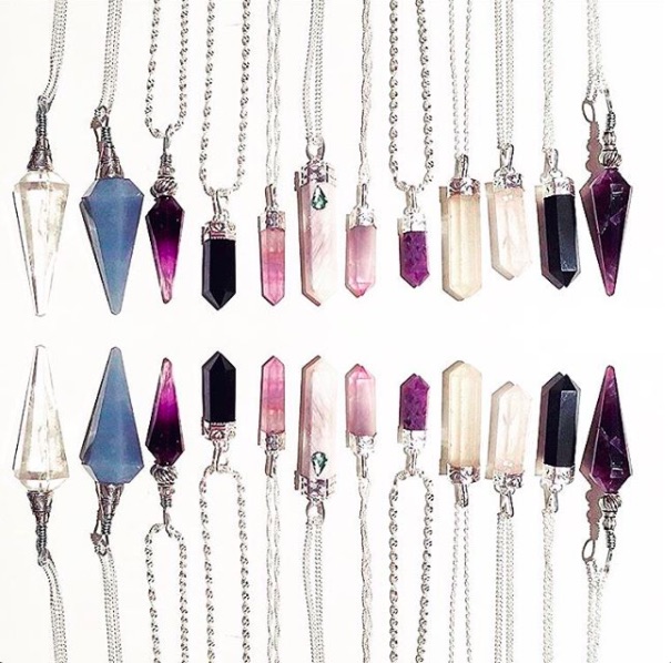 Crystal necklaces from Neck on the Line Bristol