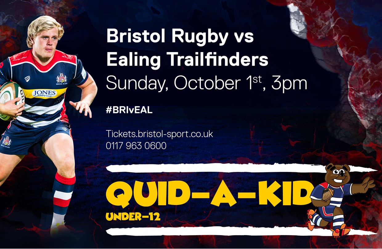 Bristol Rugby v Ealing Trailfinders on Sunday 1st October 2017 - Quid for a Kid too!