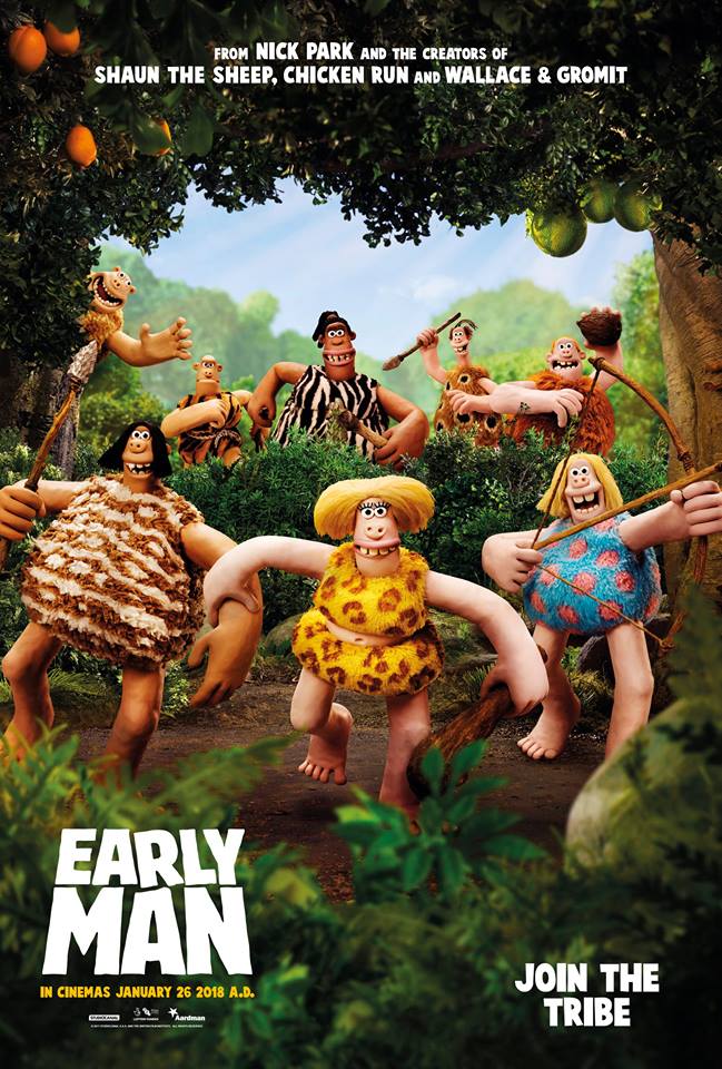 From the team behind classics like Wallace and Gromit and Chicken Run, Early Man will debut in UK cinemas on Friday 26th January 2018.