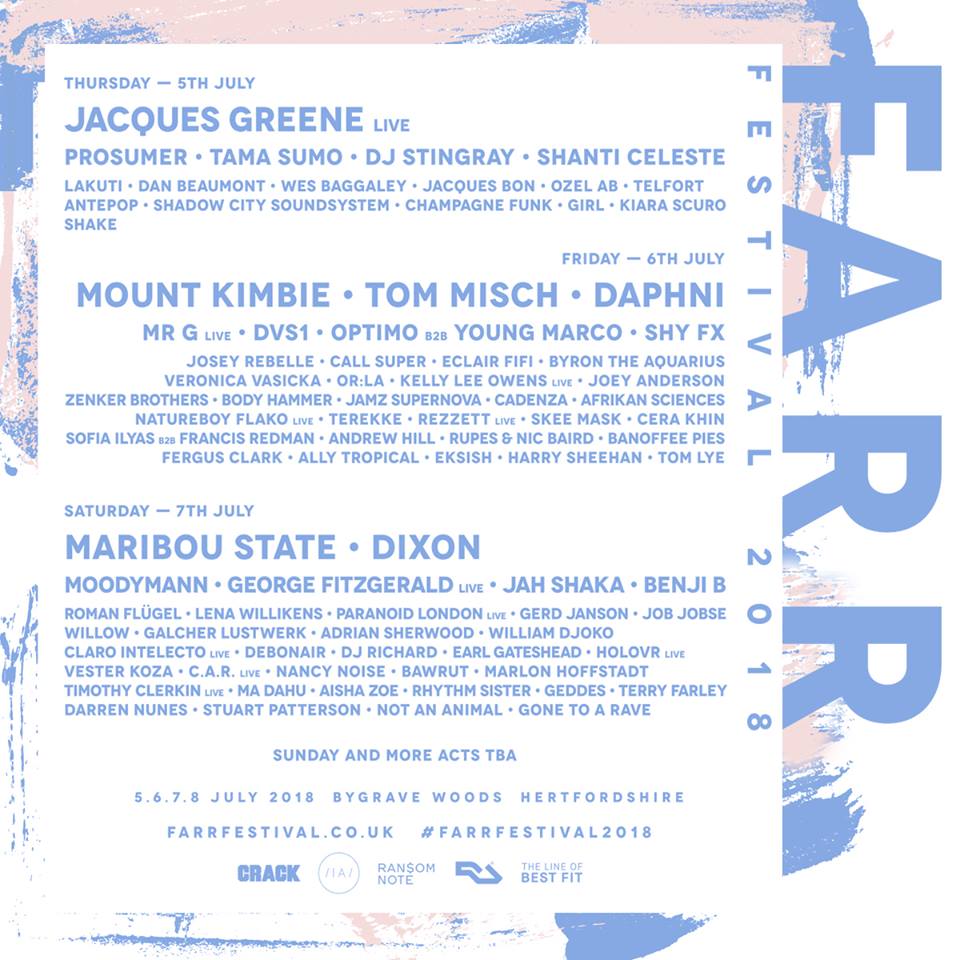 Farr's latest lineup poster, with more acts still to be announced.