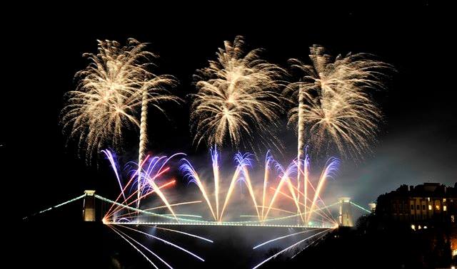 A huge fireworks display was held on Clifton Suspension Bridge in 2014 to mark the bridge's 150th Anniversary