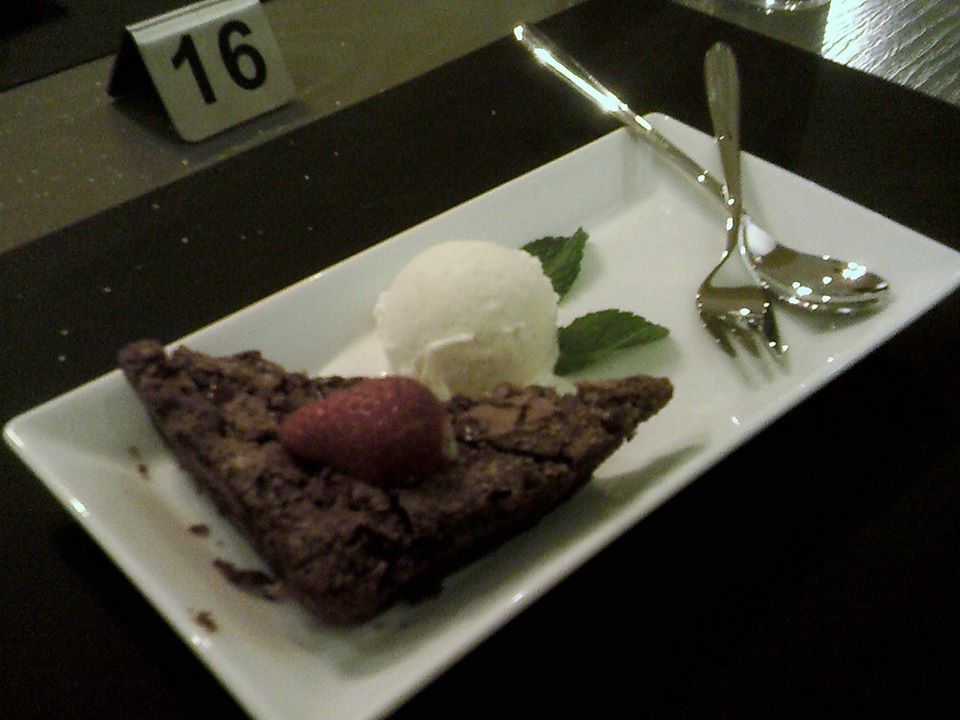 Chocolate Brownie with Ice Cream - superb! At The Flavour Sensation Bristol