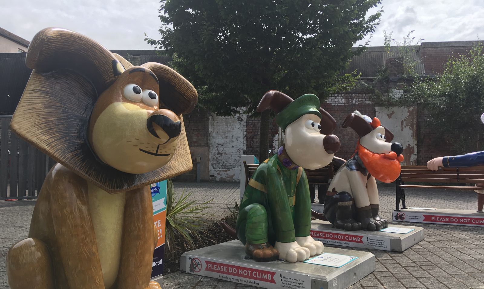 Three Gromit sculptures have been relocated to Aardman Animations' studio on Gas Ferry Road.