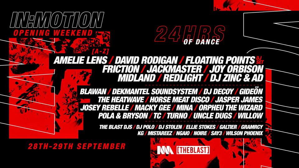 The huge lineup for Motion's In:Motion Opening Weekend 2018.