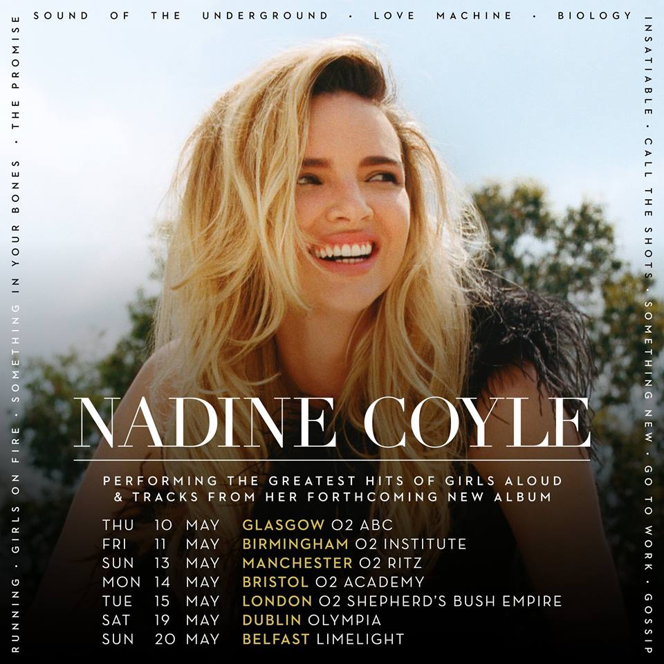 Nadine Coyle's solo show will feature a mix of her own tracks and beloved Girls Aloud hits.