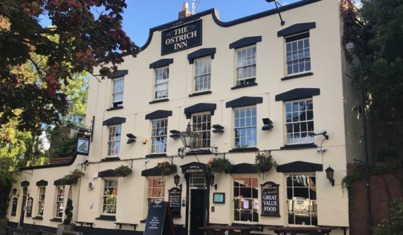 The Ostrich Inn dates back to 1745, built above the historic Redcliffe caves.