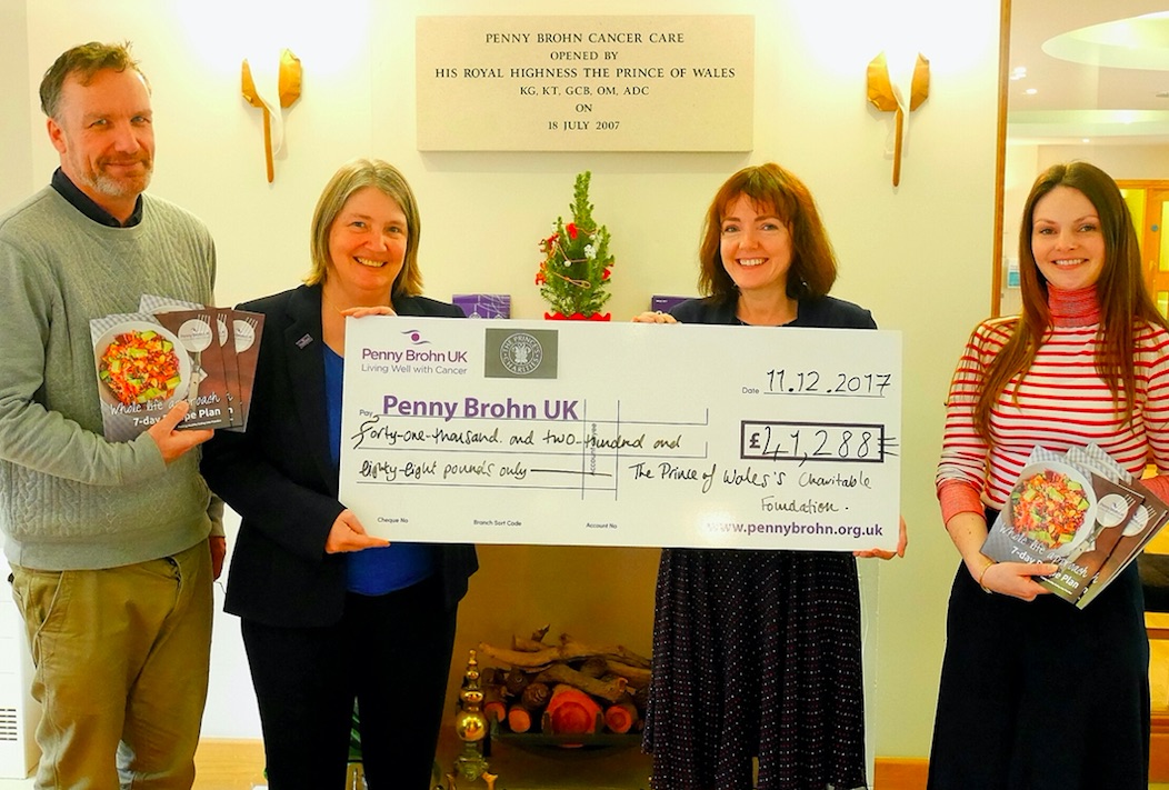 Prince Donation Penny Brohn UK and Prince of Wales’ Charitable Foundation celebrate the donation and new 7-day Recipe Plan in Bristol 