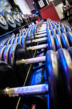 Dumbbells at The Armoury in Bristol