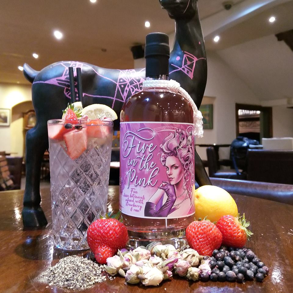 Pink gin from Bristol Dry Gin. Five classic gin botanicals, infused with strawberry and rose.