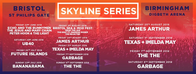 The lineup so far for the 2018 Bristol Skyline Series, with more acts still to come.