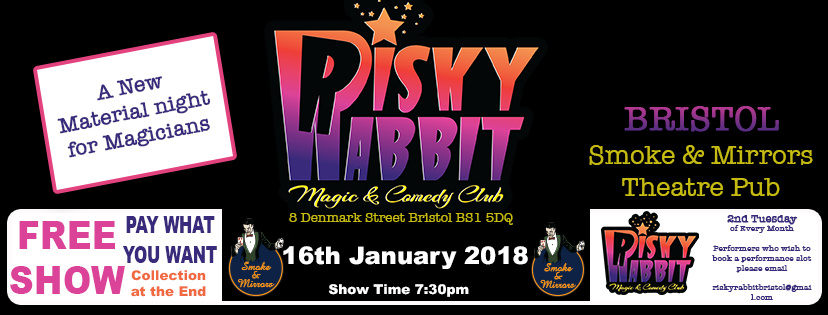 The new Risky Rabbit Magic and Comedy events will showcase brand-new material on the second Tuesday of every month.