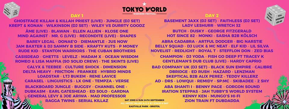 Tokyo World's first step as a two-day event boasts its biggest-ever line up