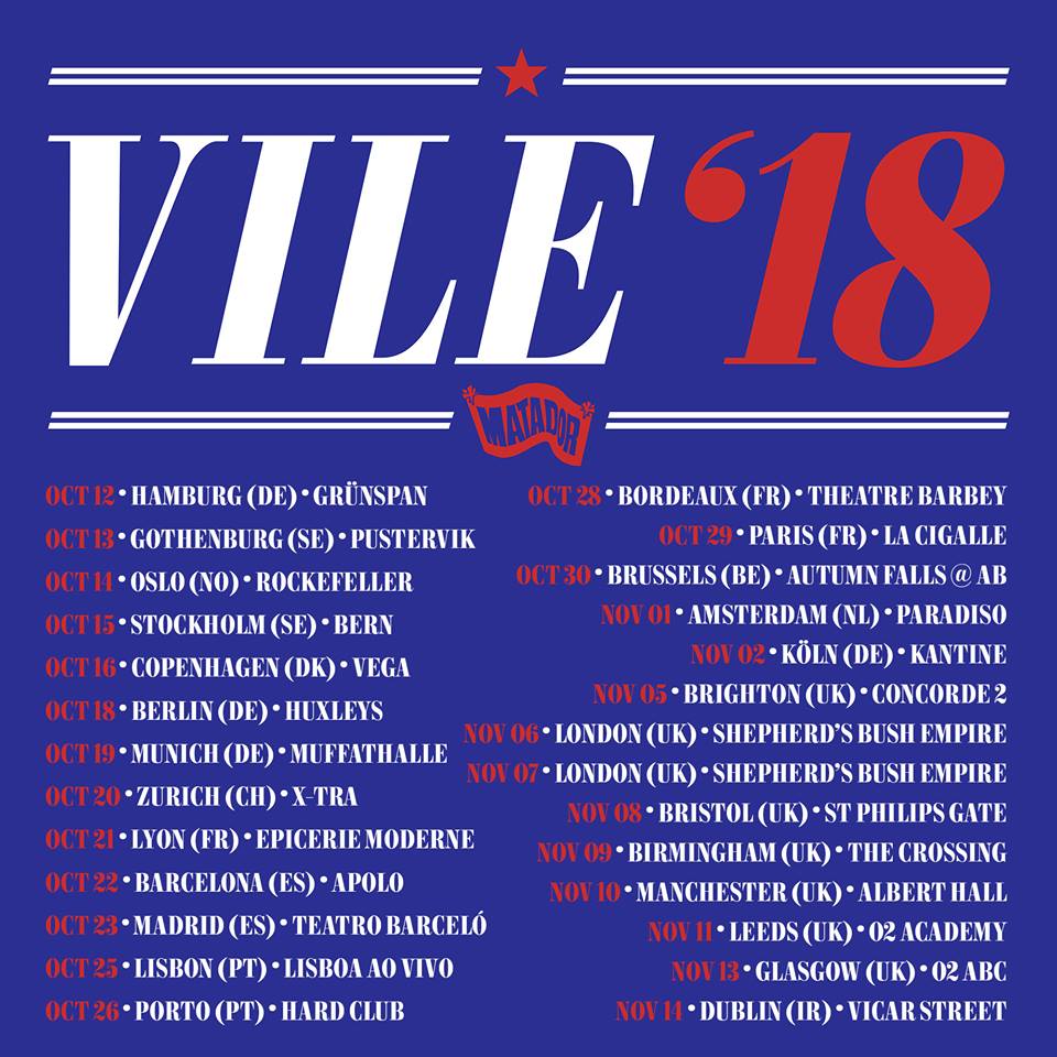 Kurt Vile's 2018 tour dates.