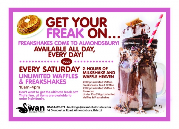 Unlimited Freakshakes, Waffles and Prosecco at The Swan in Bristol