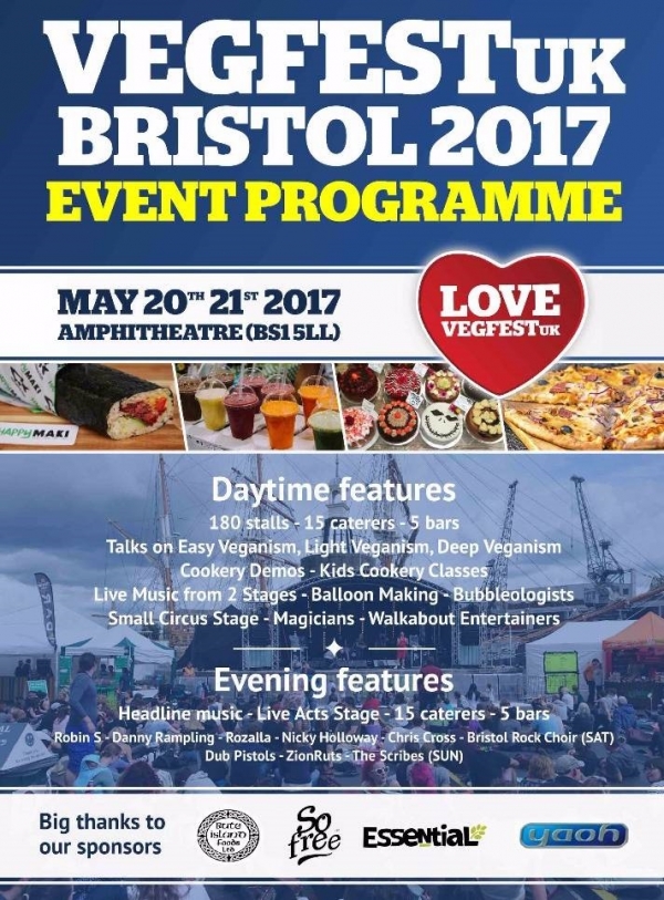 Full Vegfest Bristol programme released for 20-21 May extravaganza at Lloyds Amphitheatre