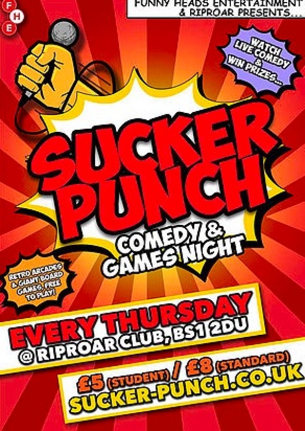 Sucker Punch Comedy & Games Night at Riproar Comedy Club on Thursday 5th October 2017