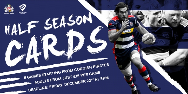 Bristol Rugby half-season cards on Sale now
