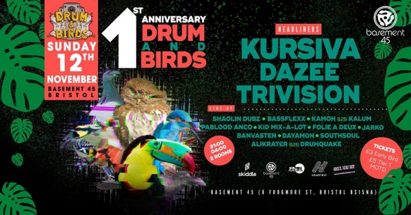 Drum & Birds at Basement 45 Bristol on Sunday 12th November 2017