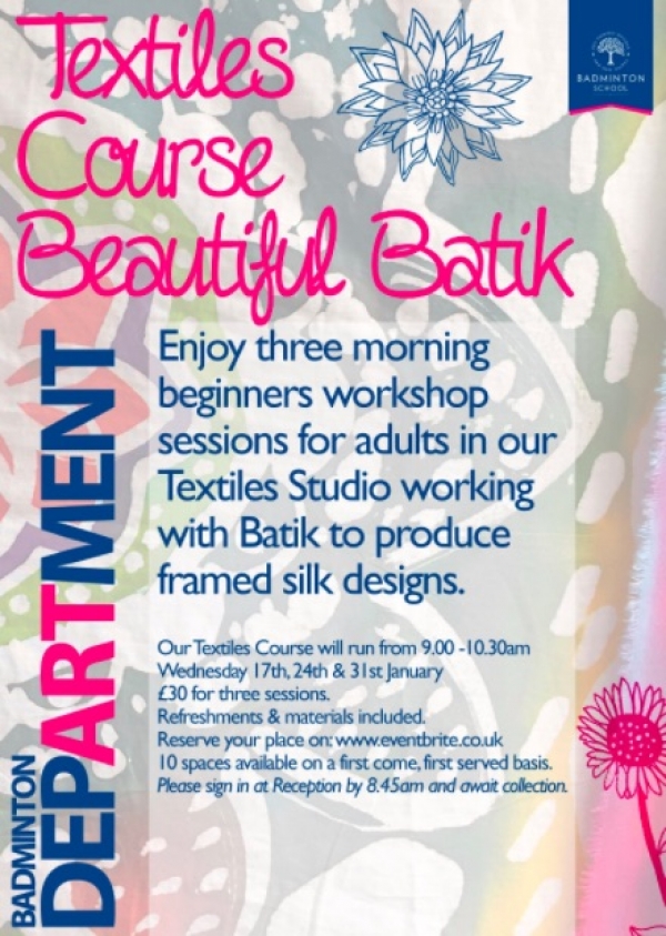 Batik Course at Badminton School in Bristol next January